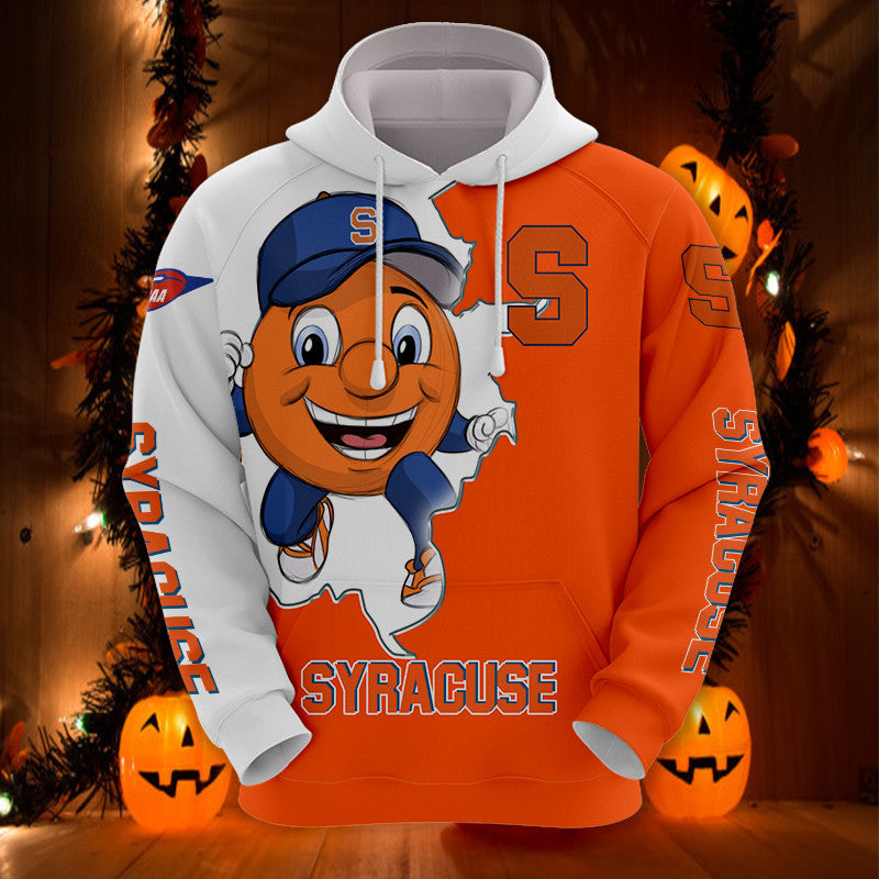Syracuse Orange Hoodie Mascot Printed Unisex College Streetwear